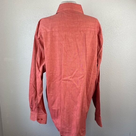 Linea Dome Chemise Burnt Orange Button Down Shirt Size XL EUC - Picture 5 of 6